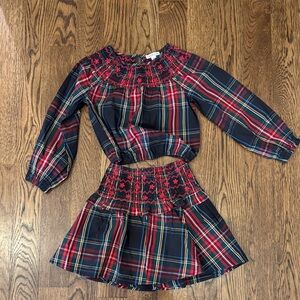 Crewcuts Red and Blue Plaid Kids Matching Set size 6/7 NWOT